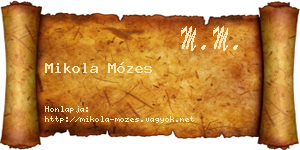 Mikola Mózes névjegykártya