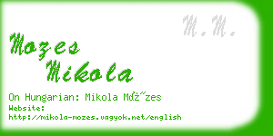 mozes mikola business card
